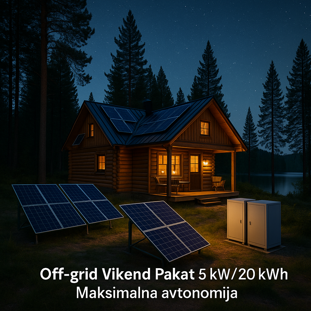 Off-grid vikend paket 5kW / 20kWh – maksimalna avtonomija za vikend hišo